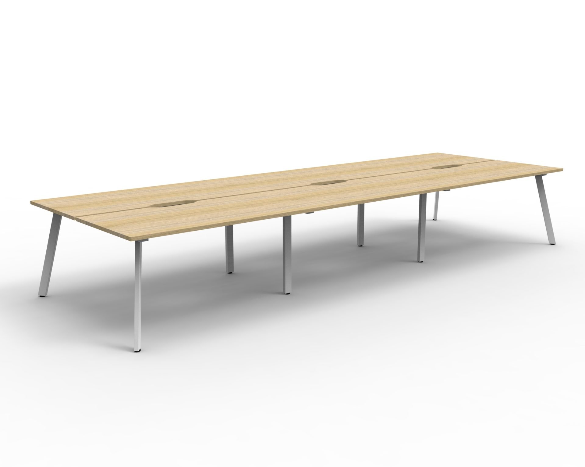 Eternity 6 Person Double Sided Workstation - No Screen 3600mm W x 1530mm D x 730mm H (D-ELD6P1275) - Image 2