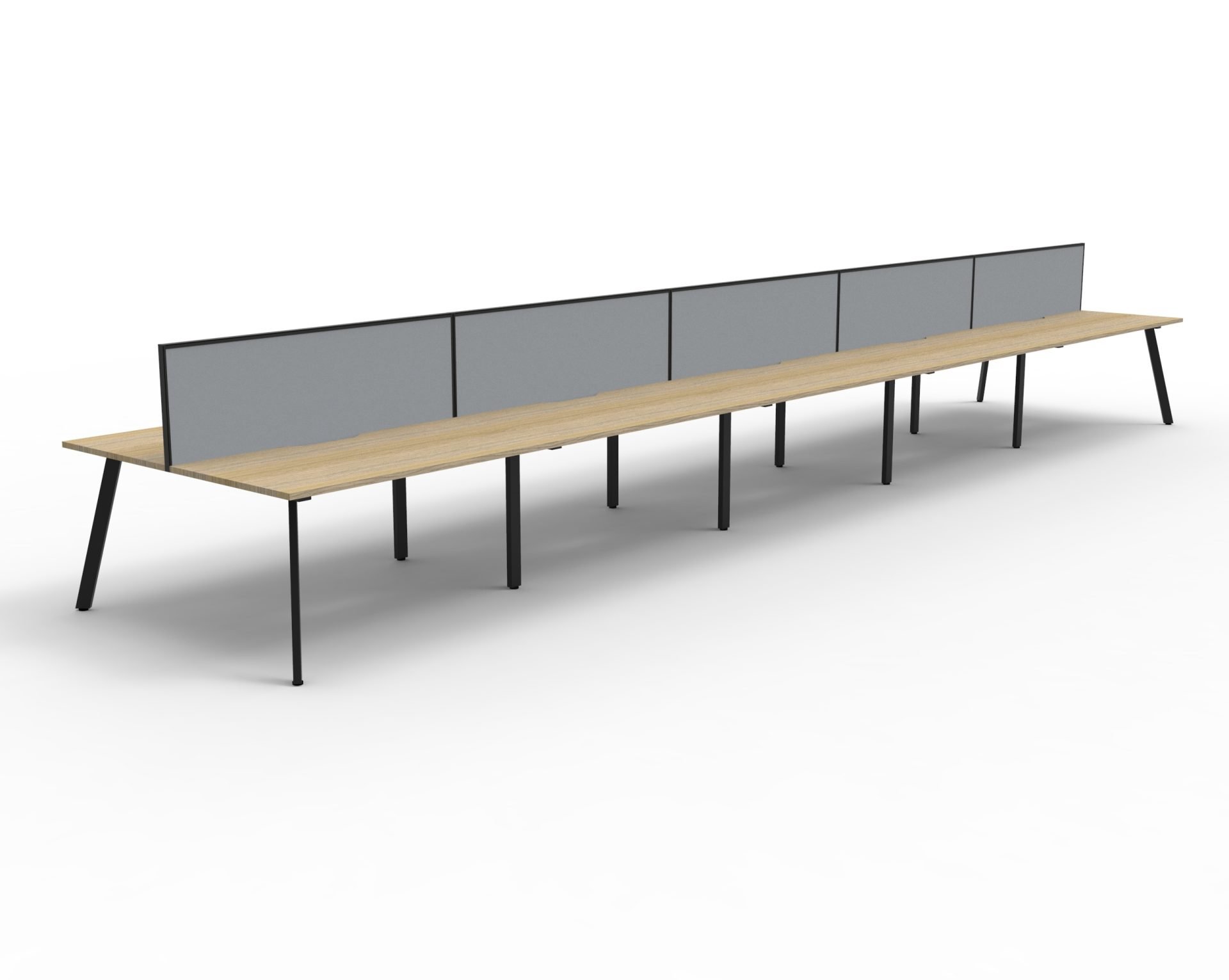 Eternity 10 Person Double Sided Workstation - With Screen 9000mm W x 1530mm D x 1200mm H (D-ELDWS10P1875)