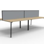 Eternity 4 Person Double Sided Workstation - With Screen 3000mm W x 1530mm D x 1200mm H (D-ELDWS4P1575)