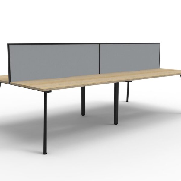 Eternity 4 Person Double Sided Workstation – With Screen 3600mm W x 1530mm D x 1200mm H (D-ELDWS4P1875)