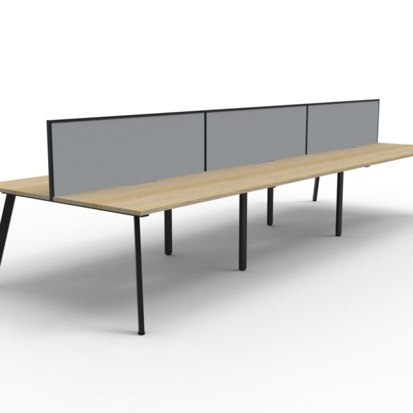 Eternity 6 Person Double Sided Workstation – With Screen 5400mm W x 1530mm D x 1200mm H (D-ELDWS6P1875)