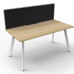 Eternity 1 Person Single Sided Workstation - With Screen 1500mm W x 780mm D x 730mm H (D-ELSWS1P1575)
