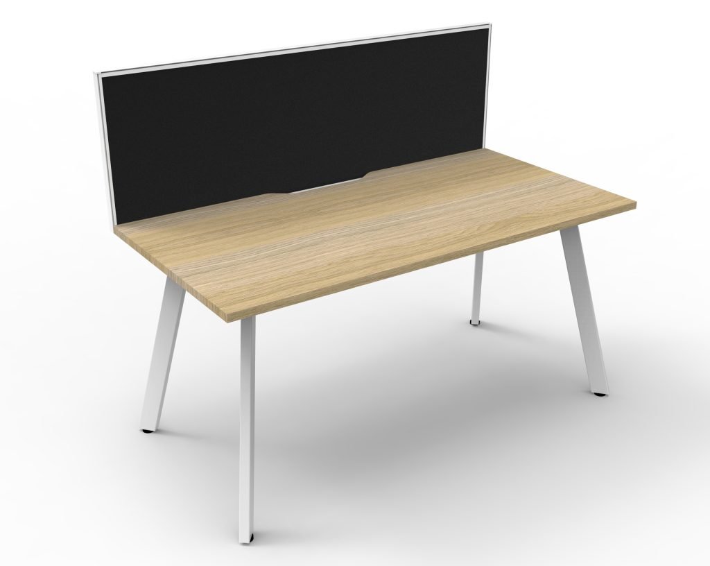 Eternity 1 Person Single Sided Splayed Leg Workstation - With Screen (D-ELSWS1P)