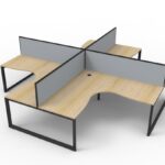 Deluxe Rapid Infinity 4 Person Corner Workstation POD With Screens Worksurface 1800mm x 1500mm x 750mm D x 730mm H (D-ILLCWS4P1815)