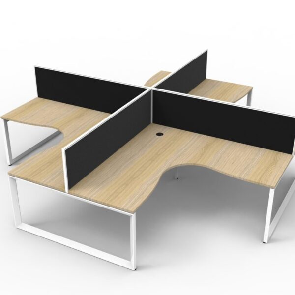 Deluxe Rapid Infinity 4 Person Corner Workstation With Screens (D-ILLCWS4P)
