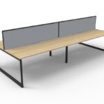 Deluxe Rapid Infinity 4 Person Double Sided Workstation - With Screen Worksurface 3600mm W x 1530mm D x 1200mm H (D-ILLDWS4P1875)