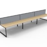 Deluxe Rapid Infinity 6 Person Double Sided Workstation - With Screen Worksurface 5400mm W x 1530mm D x 1200mm H (D-ILLDWS6P1875)