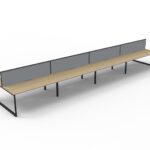 Deluxe Rapid Infinity 8 Person Double Sided Workstation - With Screen Worksurface 4800mm W x 1530mm D x 1200mm H (D-ILLDWS8P1275)