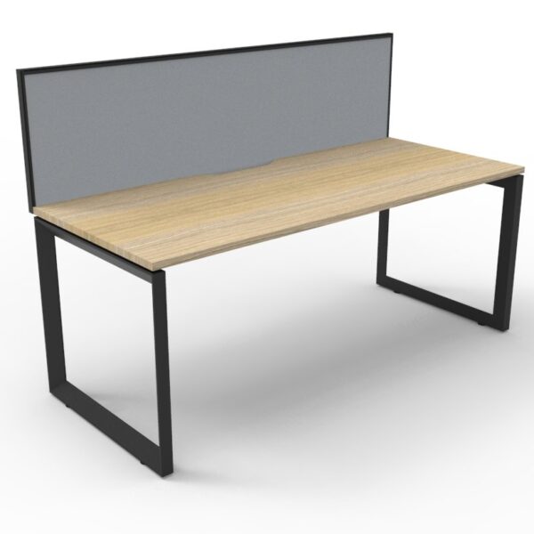 Deluxe Rapid Infinity 1 Person Single Sided Loop Leg Workstation – With Screen (D-ILLSWS1P)