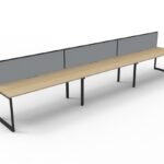 Deluxe Rapid Infinity 3 Person Single Sided Workstation - With Screen 1500mm W x 750mm D x 730mm H (D-ILLSWS3P1575)