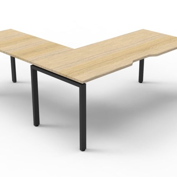 Deluxe Infinity Profile Leg Desk & Return – 2 Piece Table Top Workstation (D-IPLDR18185)