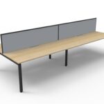 Deluxe Rapid Infinity 4 Person Double Sided Workstation - With Screen 1500mm W x 1530mm D x 1200mm H (D-IPLDWS4P1575)