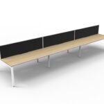 Deluxe Rapid Infinity 6 Person Double Sided Workstation - With Screen  1200mm W x 750mm D x 730mm H  (D-IPLDWS6P1275)