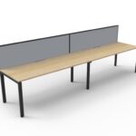 Deluxe Rapid Infinity 2 Person Single Sided Workstation - With Screen 1200mm W x 750mm D x 730mm H (D-IPLSWS2P1275)