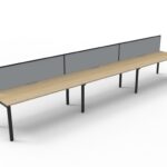 Deluxe Rapid Infinity 3 Person Single Sided Workstation - With Screen 1200mm W x 750mm D x 730mm H (D-IPLSWS3P1275)