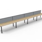 Deluxe Rapid Infinity 4 Person Single Sided Workstation - With Screen 1200mm W x 750mm D x 730mm H (D-IPLSWS4P1275)