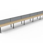 Deluxe Rapid Infinity 5 Person Single Sided Workstation - With Screen 1200mm W x 750mm D x 730mm H (D-IPLSWS5P1275)