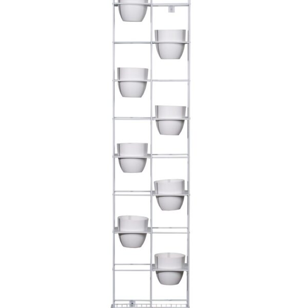Rapid Bloom Vertical Garden – White 1940mm H x 390mm W x 210mm D Each Vertical Garden Includes 8 x 150mm Dia. White Pots (SRBVG WH)