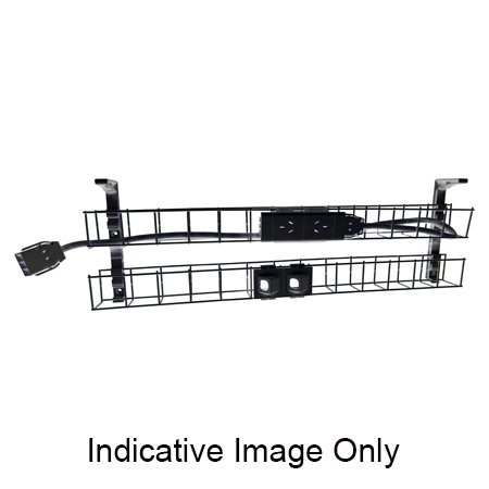 DUAL TIER CABLE BASKET KIT – 1250mm W, Dual Auto Switched Power Module,  2 x Data Tiles (SWBK12502G2D)