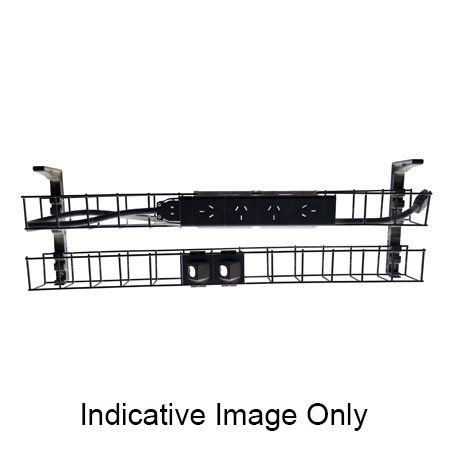 DUAL TIER CABLE BASKET KIT – 1550mm W, Dual Auto Switched Power Module,  2 x Data Tiles (SWBK15502G2D)