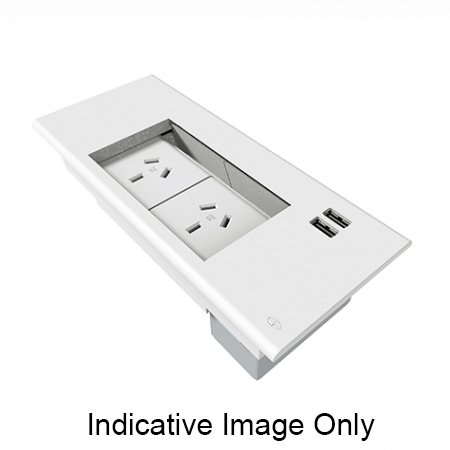 Surface Mount Box 2 GPO + 2 USB Charging Ports  (SWFLIP2G2USB)