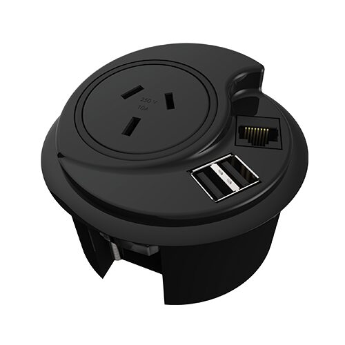 Hot Desking Power Module 1 GPO + 2 USB Charging + 1 Data Provision 500mm Lead  (SWHDP)