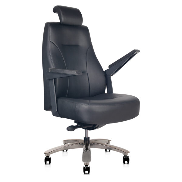 Monarch Controller Chair – Genuine Black Leather – (MONARCH1 GBL)