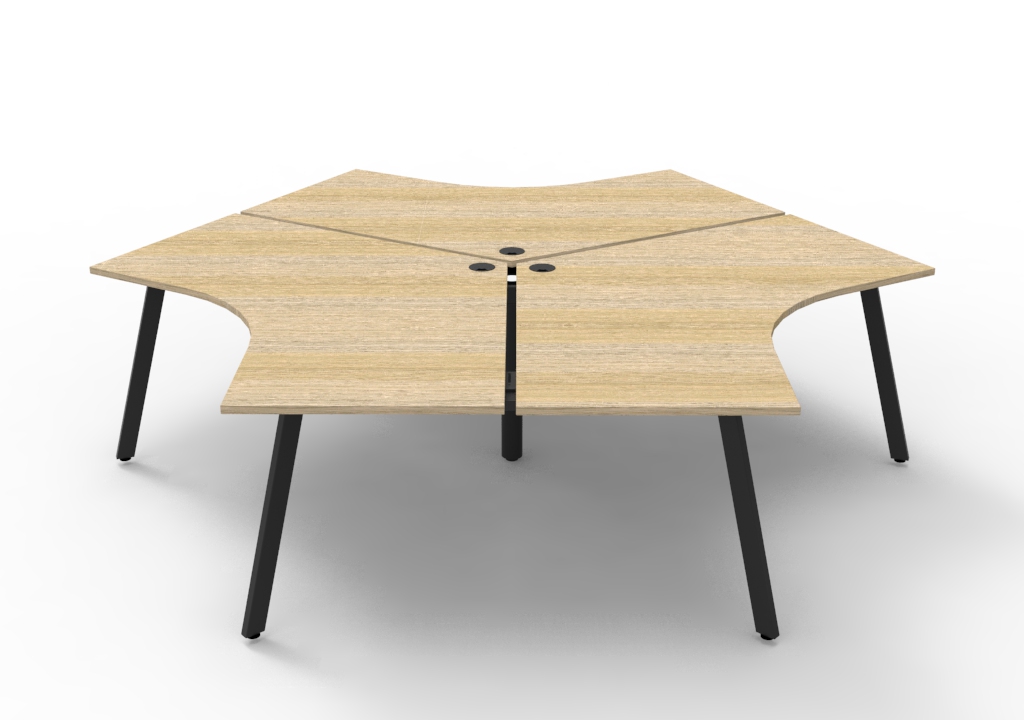 Deluxe Eternity 3 Person 120 Degree Workstation - No Screen 1205mm x 1205mm x 730mm H (D-IEL3P120D)