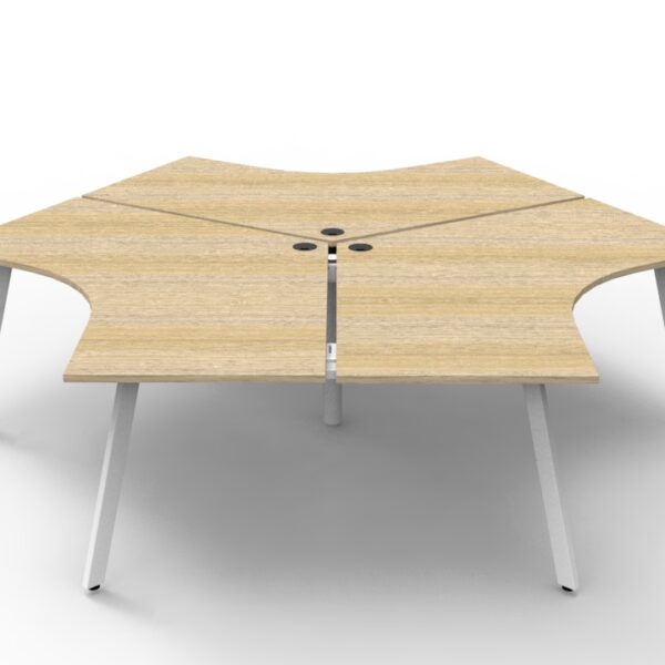 Deluxe Eternity 3 Person 120 Degree Workstation – No Screen 1205mm x 1205mm x 730mm H (D-IEL3P120D)
