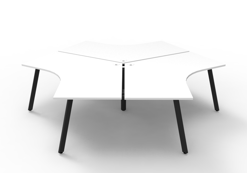 Deluxe Eternity 3 Person 120 Degree Workstation - No Screen 1205mm x 1205mm x 730mm H (D-IEL3P120D) - Image 3