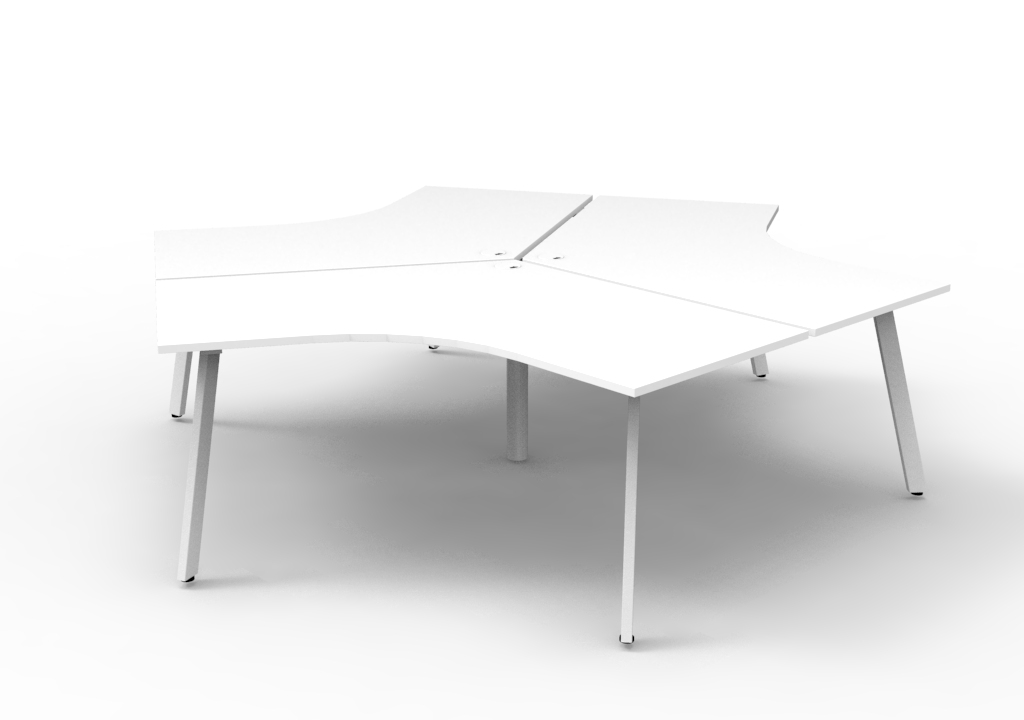 Deluxe Eternity 3 Person 120 Degree Workstation - No Screen 1205mm x 1205mm x 730mm H (D-IEL3P120D) - Image 4