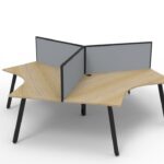 Deluxe Eternity 3 Person 120 Degree Workstation - With Screen 1205mm x 1205mm x 730mm H (D-IELWS3P120D)