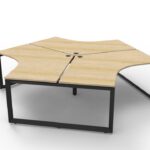 Deluxe Infinity Loop Leg 3 Person 120 Degree Workstation - No Screen 1205mm x 1205mm x 730mm H (D-ILL3P120D)