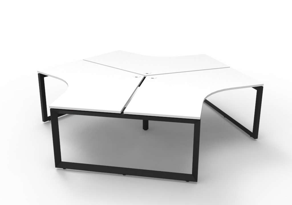 Deluxe Infinity Loop Leg 3 Person 120 Degree Workstation - No Screen 1205mm x 1205mm x 730mm H (D-ILL3P120D) - Image 3