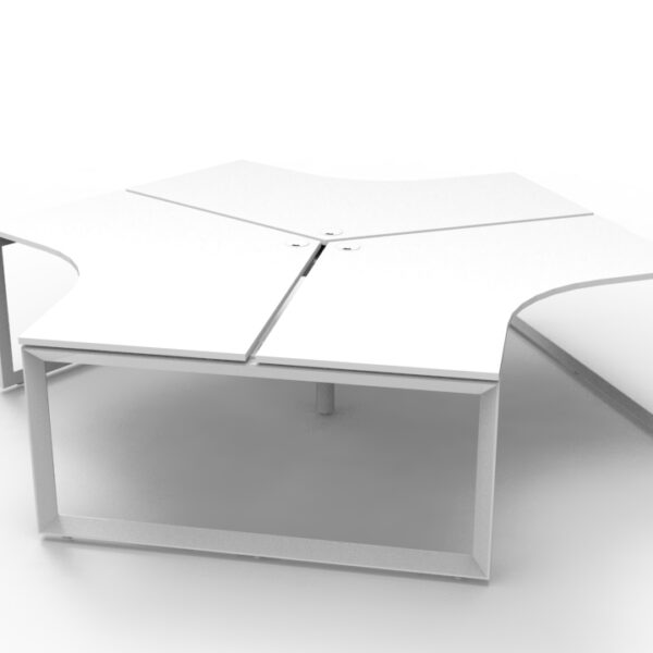 Deluxe Infinity Loop Leg 3 Person 120 Degree Workstation – No Screen 1205mm x 1205mm x 730mm H (D-ILL3P120D)