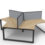 Deluxe Infinity Loop Leg 3 Person 120 Degree Workstation - With Screen 1205mm x 1205mm x 730mm H (D-ILLWS3P120D)