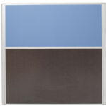 Rapid  Screen 1800mm W x 1650mm H x 30mm T Pinable Surface - Mid Rail For Work Top Hanging Top & 3/4 Rail For Accessory Hanging - Anodised Silver Frame - Light Blue (SC1816 BE)