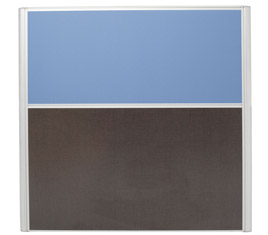 Rapid Screen 750mm W x 1250mm H x 30mm T Pinable Surface – Mid Rail For Work Top Hanging Top Rail For Accessory Hanging – Anodised Silver Frame – Light Blue  (SC712 BE)