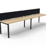 Deluxe Rapid Infinity 2 Person Single Sided Workstation with 400mm HEco Panel Screens 3600mm W x 750mm D x 730mm H (D-IPLSEP2P1875)