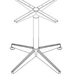 Typhoon Round Meeting Table FRAME ONLY (TFR9 BL)