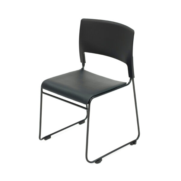 Apollo – Heavy Duty Stacking Chair With Upholstered Seat Pad & Linking Feature – (APOLLOP BL/BPU)