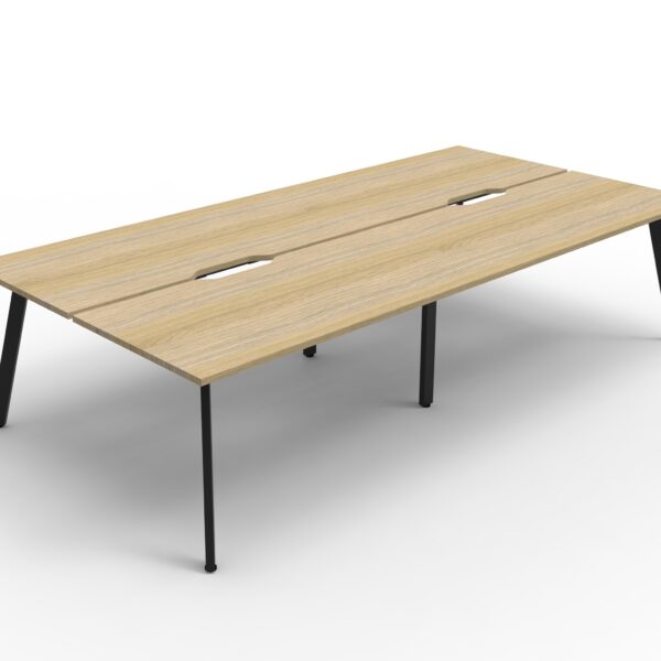 Eternity 4 Person Double Sided Splayed Leg Workstation - No Screen (D-ELD4P)
