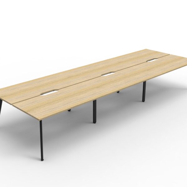 Eternity 6 Person Double Sided Splayed Leg Workstation - No Screen (D-ELD6P)