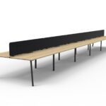 Eternity 10 Person Double Sided Splayed Leg Workstation + HEco Screen (D-ELDEP10P)