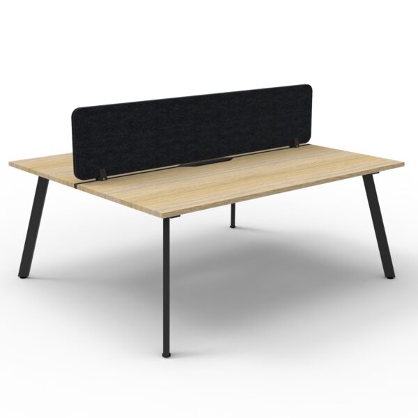 Eternity 10 Person Double Sided Splayed Leg Workstation + HEco Screen (D-ELDEP10P)