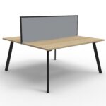 Eternity 2 Person Double Sided Splayed Leg Workstation - With Screen (D-ELDWS2P)