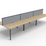 Eternity 6 Person Double Sided Splayed Leg Workstation - With Screen (D-ELDWS6P)