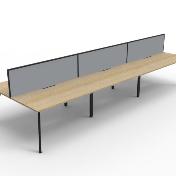Eternity 6 Person Double Sided Splayed Leg Workstation – With Screen (D-ELDWS6P)