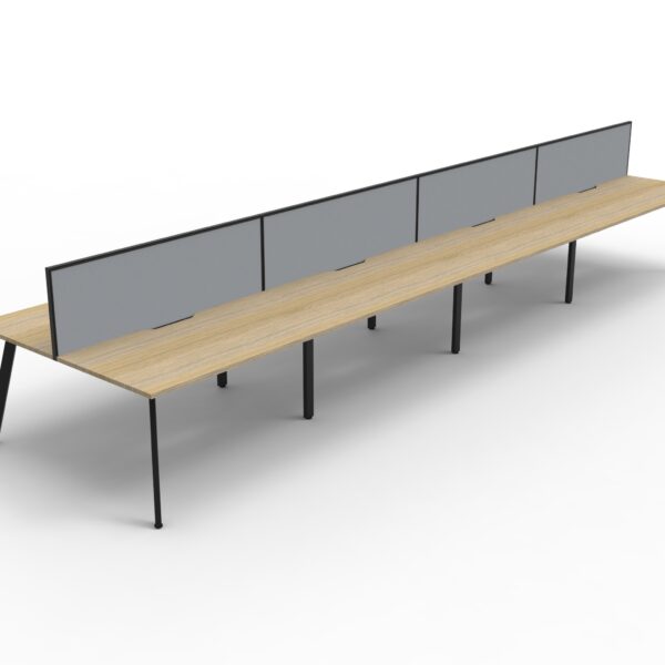Eternity 8 Person Double Sided Splayed Leg Workstation – With Screen (D-ELDWS8P)