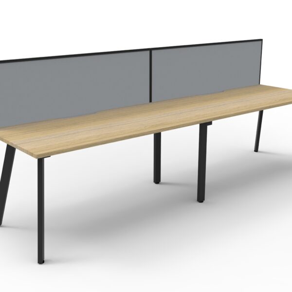 Eternity 2 Person Single Sided Splayed Leg Workstation - With Screen (D-ELSWS2P)